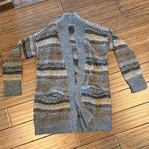 Peruvian Connection Gray and brown Striped Sweater- NWT!